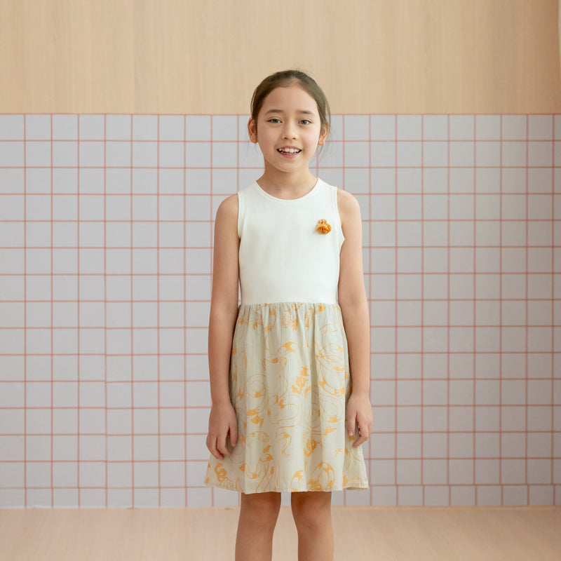 Zodiac Series - Girls Tank Dress in White by Le Petit Society — image 10