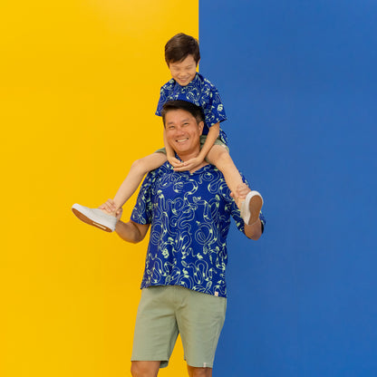 Zodiac Series - Men's Camp Collar Shirt in Blue (Relaxed Fit) by Le Petit Society — image 4