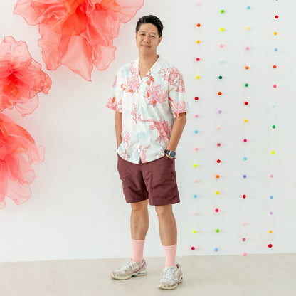 Le Petit Society x Sheila - Men's Camp Collar Shirt in Lotus Print (Relaxed Fit) — image 11