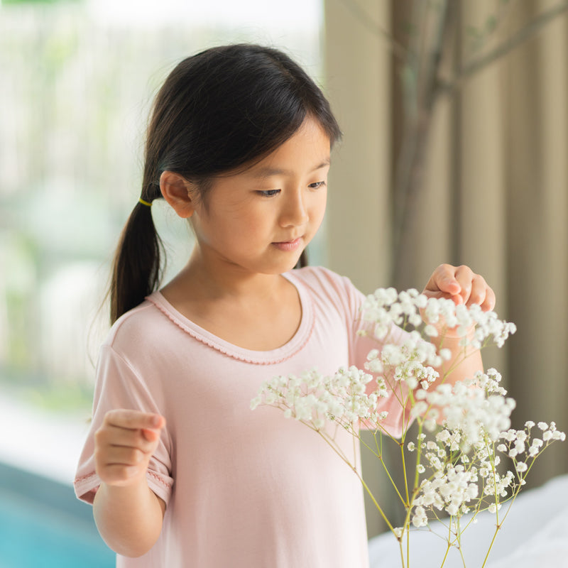 Loungewear - Girls Dress in Dusty Pink by Le Petit Society — image 3
