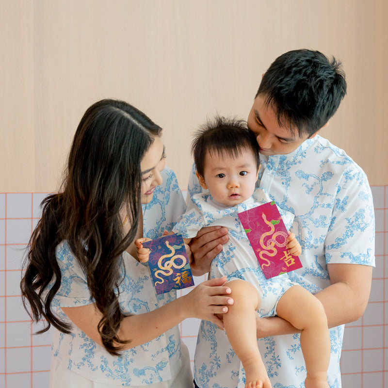 Heritage Series - Men's Shirt in Floral Porcelain Print (Classic Fit) by Le Petit Society — image 3
