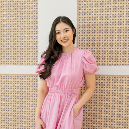 Heritage Series - Ladies Cutout Dress in Pink Orchid Print by Le Petit Society — image 2