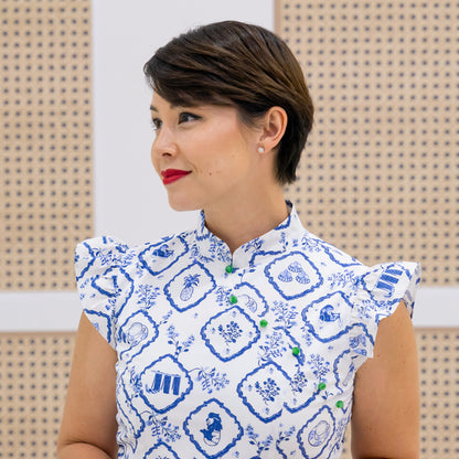 Heritage Series - Ladies Cheongsam in Porcelain Motif by Le Petit Society — image 2