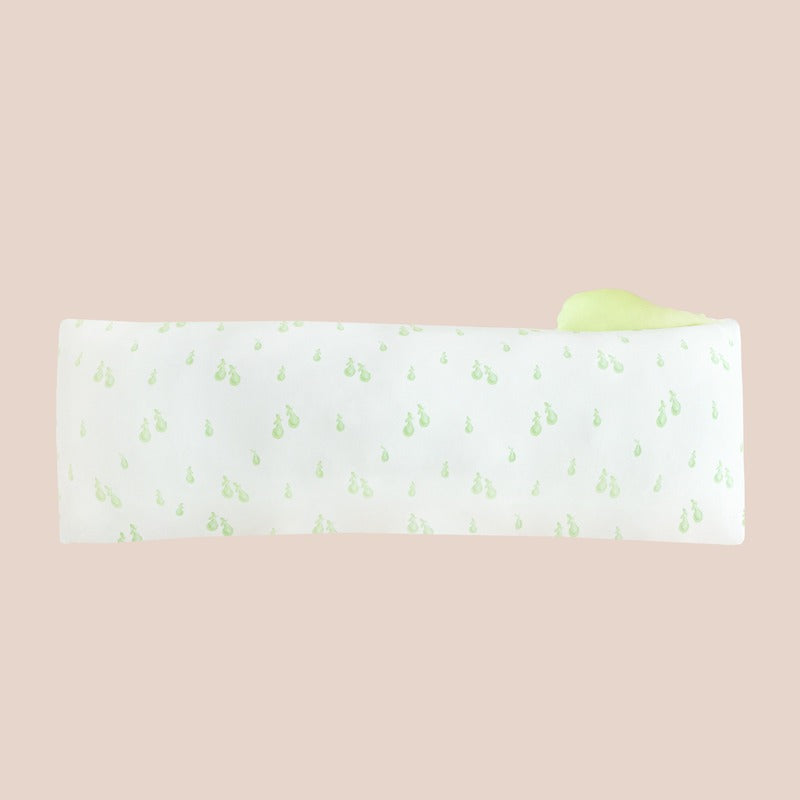 A kids' bamboo pillow with a pear print in size large by Le Petit Society.