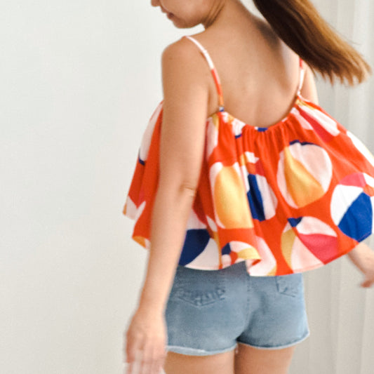 Resort Series - Ladies Top in Beach Ball Print by Le Petit Society