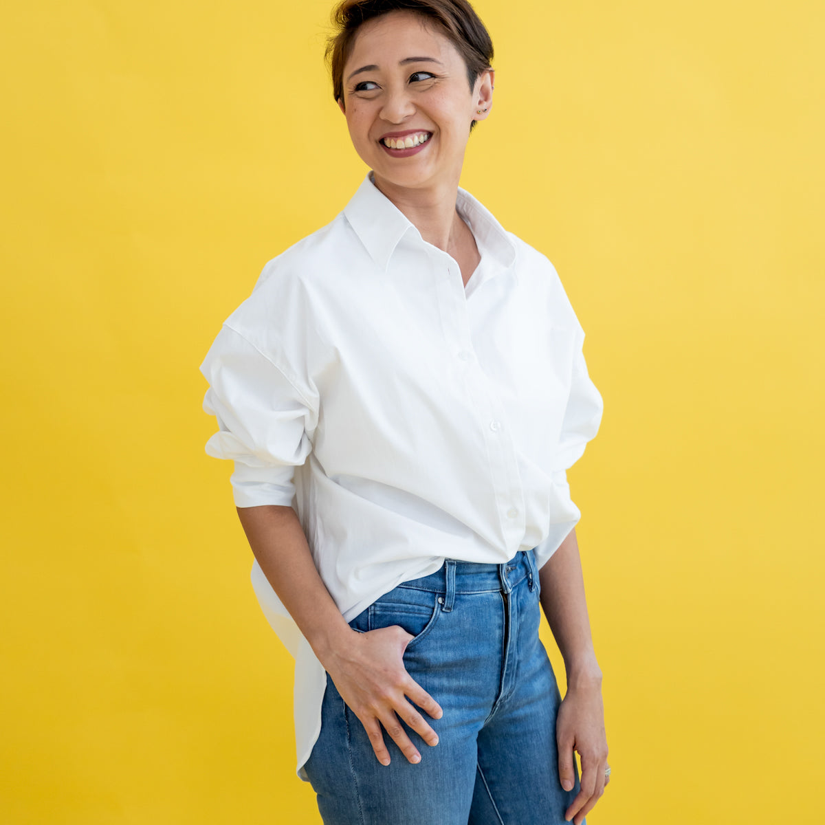 Mama & Mini in Ladies Cotton White Shirt by Le Petit Society — image 2