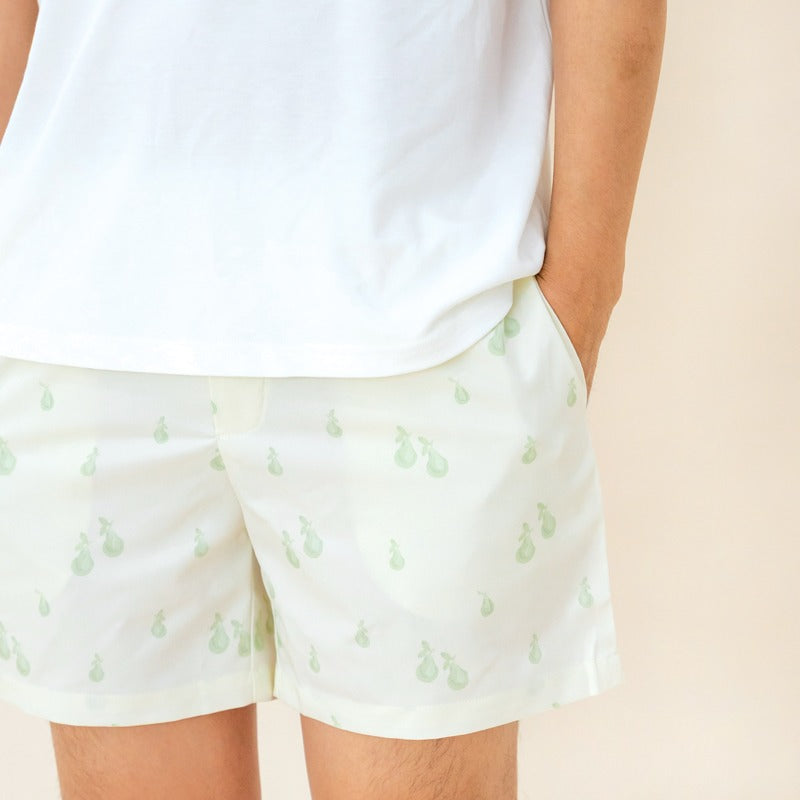 Adult Lounge Shorts in Pear Print by Le Petit Society — image 4