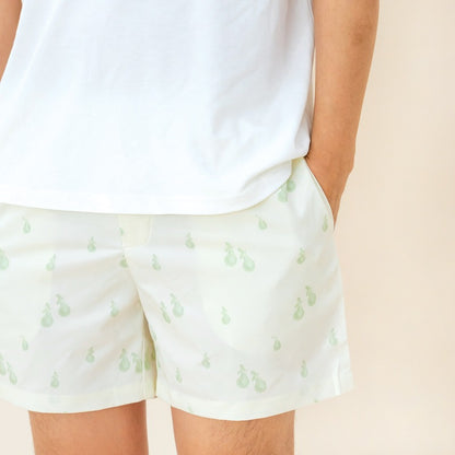 Adult Lounge Shorts in Pear Print by Le Petit Society — image 4