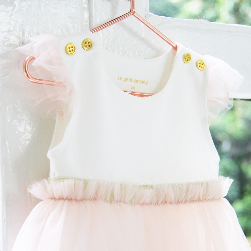 Flower Girl Series - Baby Bubble Dress in Soft Pink (Copy) by Le Petit Society