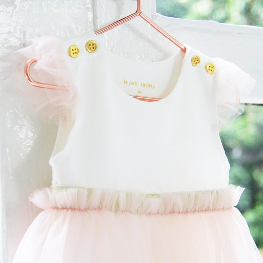 Flower Girl Series - Baby Bubble Dress in Soft Pink (Copy) by Le Petit Society