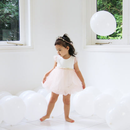 Flower Girl Series - Bubble Dress in Soft Pink by Le Petit Society — image 8