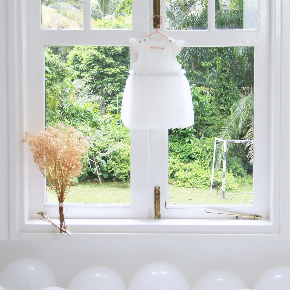 Flower Girl Series - Baby Bubble Dress in White (Past Season) by Le Petit Society — image 3