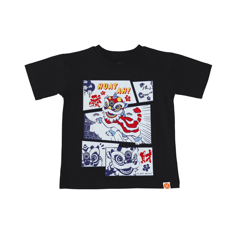Lion Dance Series - Kids Tee in Black by Le Petit Society — image 14