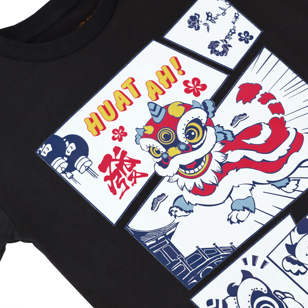 Lion Dance Series - Kids Tee in Black by Le Petit Society — image 2
