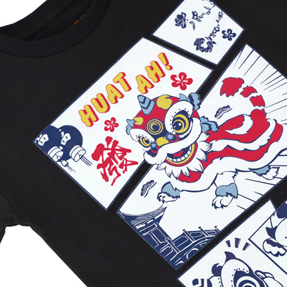 Lion Dance Series - Kids Tee in Black by Le Petit Society — image 2