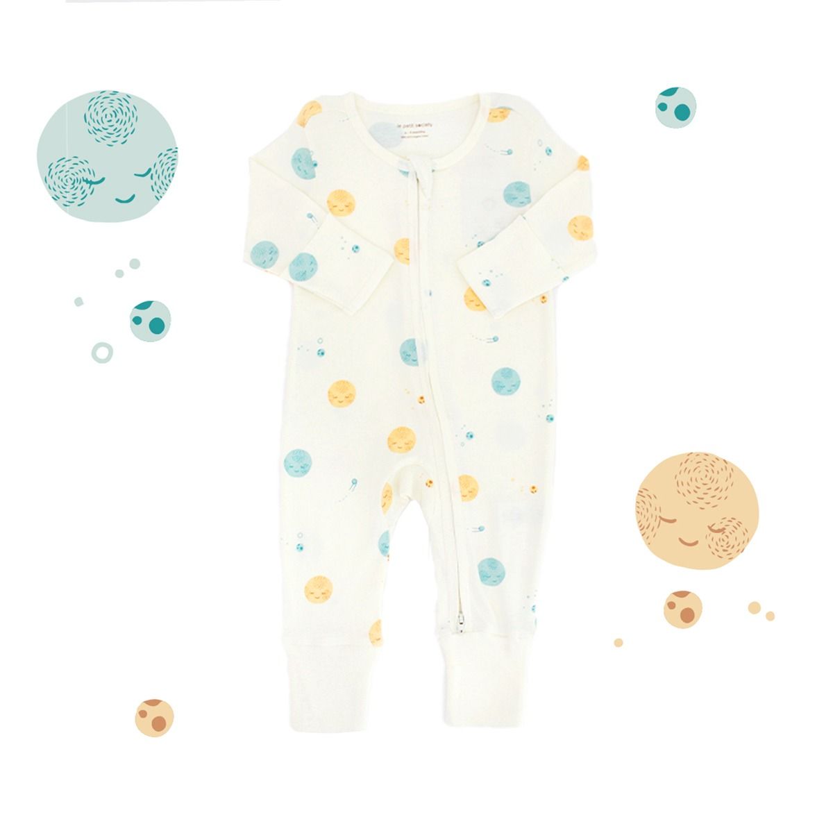 Little Milestones Baby Boy Set in Planet Explorer by Le Petit Society — image 2