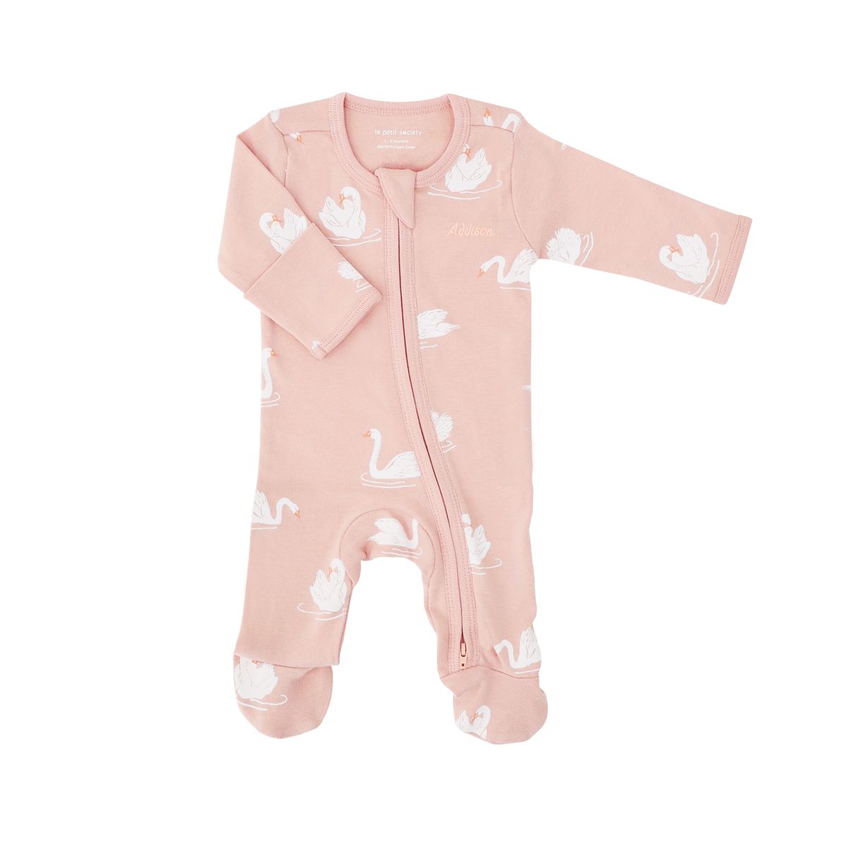 Little Milestones Baby Girl Set in Swan Serenade by Le Petit Society — image 3