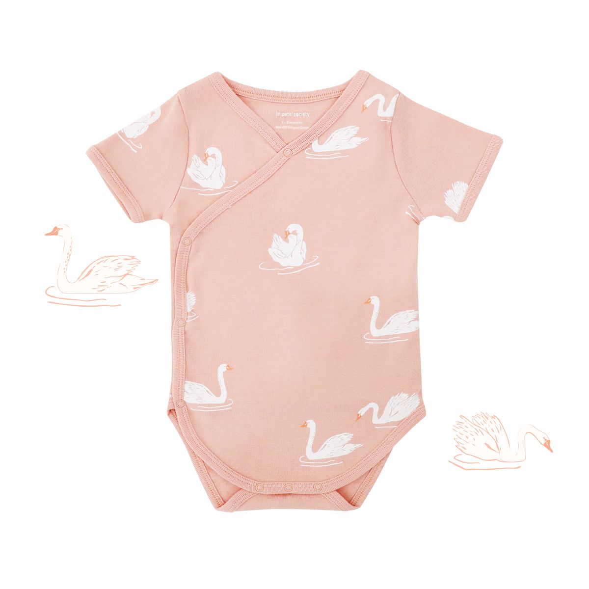 Little Milestones Baby Girl Set in Swan Serenade by Le Petit Society — image 4