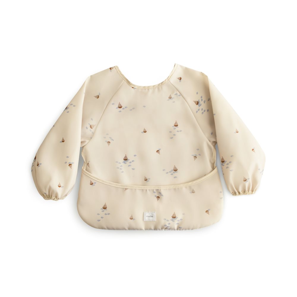 Long Sleeve Bib in Boats by Mushie
