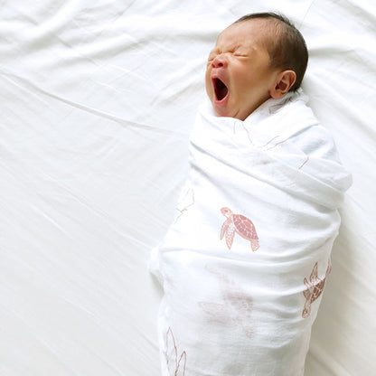 Baby Organic Swaddle in Turtles by Le Petit Society — image 2