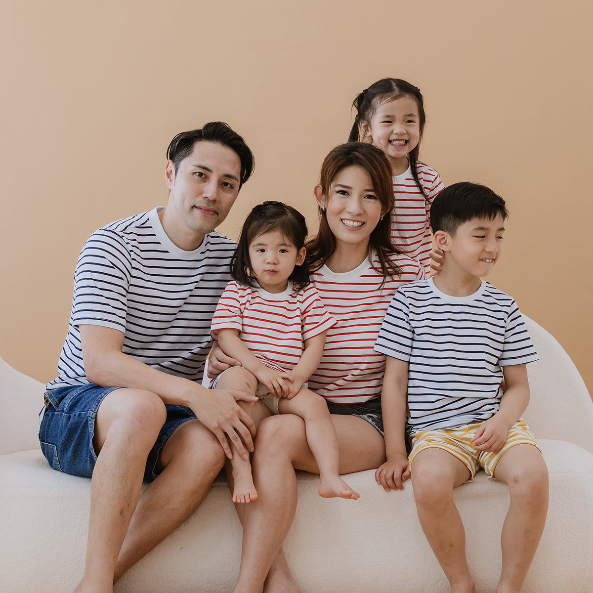 Family Tees - Personalisable Adult Striped Tee in Navy (Unisex) by Le Petit Society — image 4
