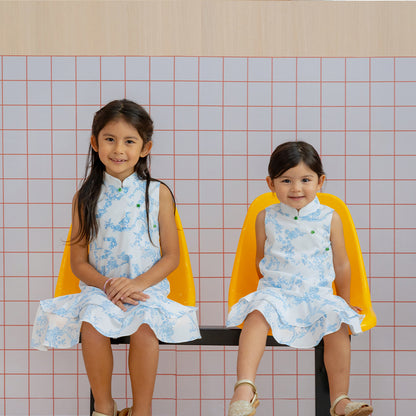 Heritage Series - Girls Cheongsam in Floral Porcelain Print by Le Petit Society — image 3