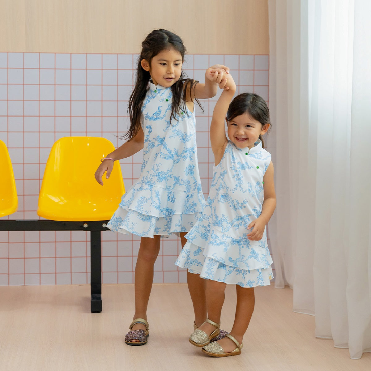 Heritage Series - Girls Cheongsam in Floral Porcelain Print by Le Petit Society — image 13