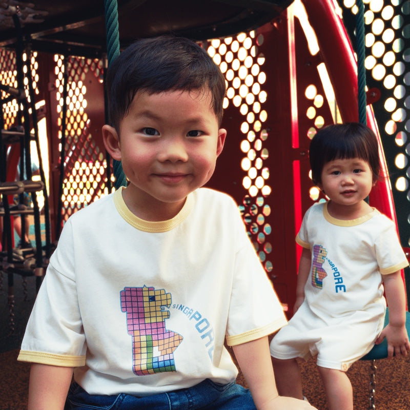 A Singapore Series - Merlion Kids Tee in White by Le Petit Society — image 3