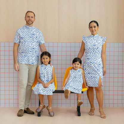 Heritage Series - Girls Jersey Cheongsam in Porcelain Motif by Le Petit Society — image 5