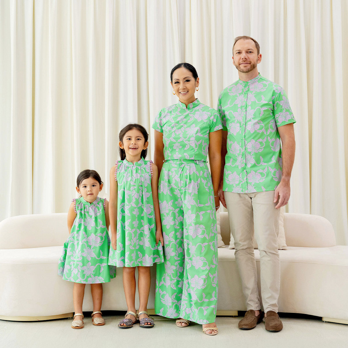 Heritage Series - Girls Cheongsam in Green Orchid Print by Le Petit Society — image 3