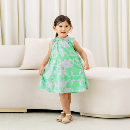 Heritage Series - Girls Cheongsam in Green Orchid Print by Le Petit Society — image 8