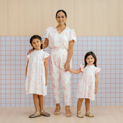 Chinese Motif Series - Girls Cheongsam in Pink Floral Motif by Le Petit Society — image 3
