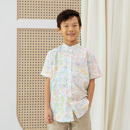 Chinese Motif Series - Boys Shirt in Pastel Rainbow Motif by Le Petit Society — image 14
