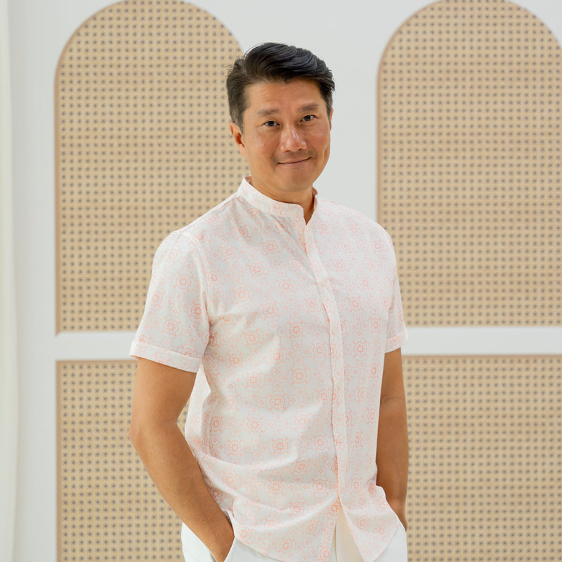 Chinese Motif Series - Men's Shirt in Pink Motif (Classic Fit) by Le Petit Society — image 7