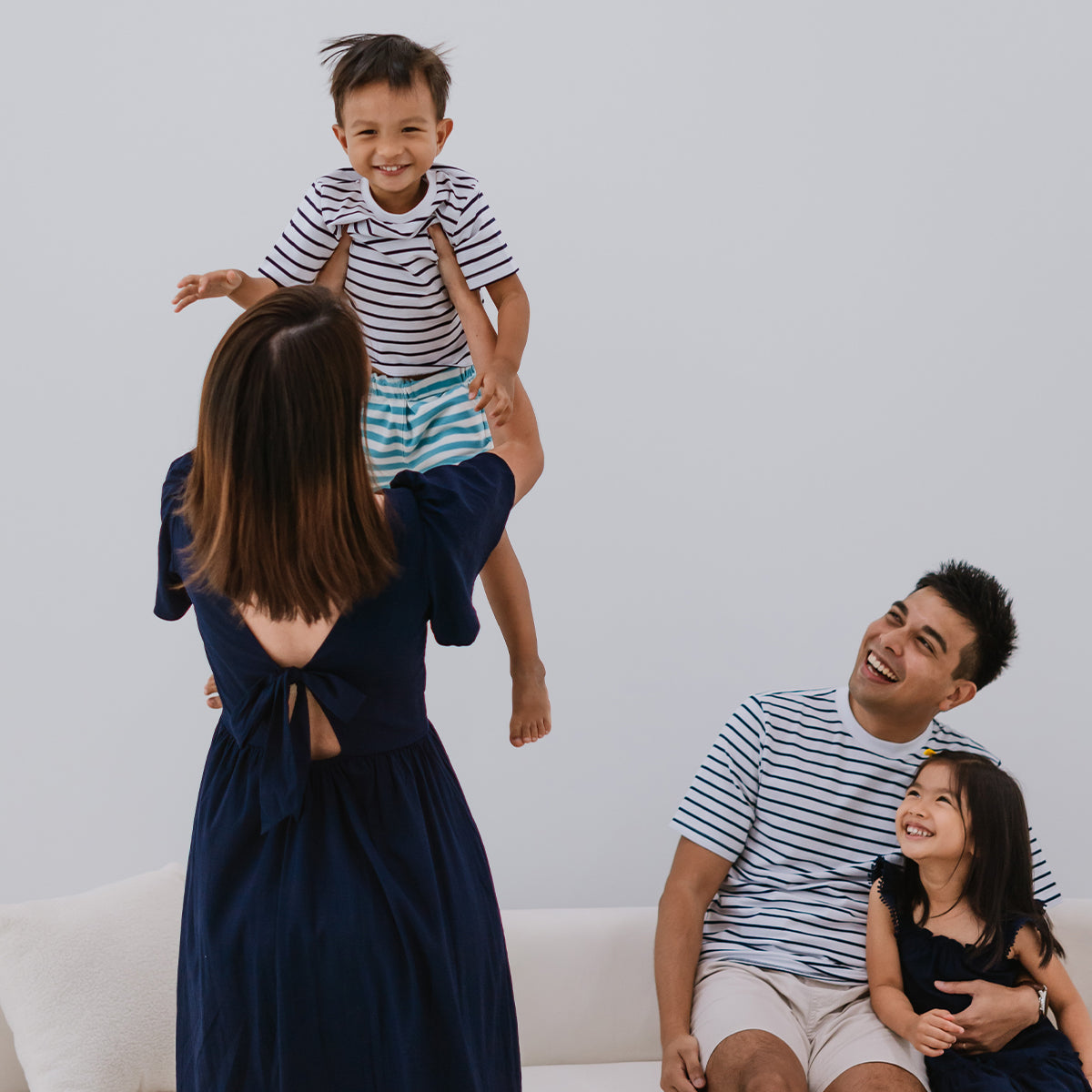 Resort Series - Kids Terry Shorts in Blue Stripes by Le Petit Society — image 10