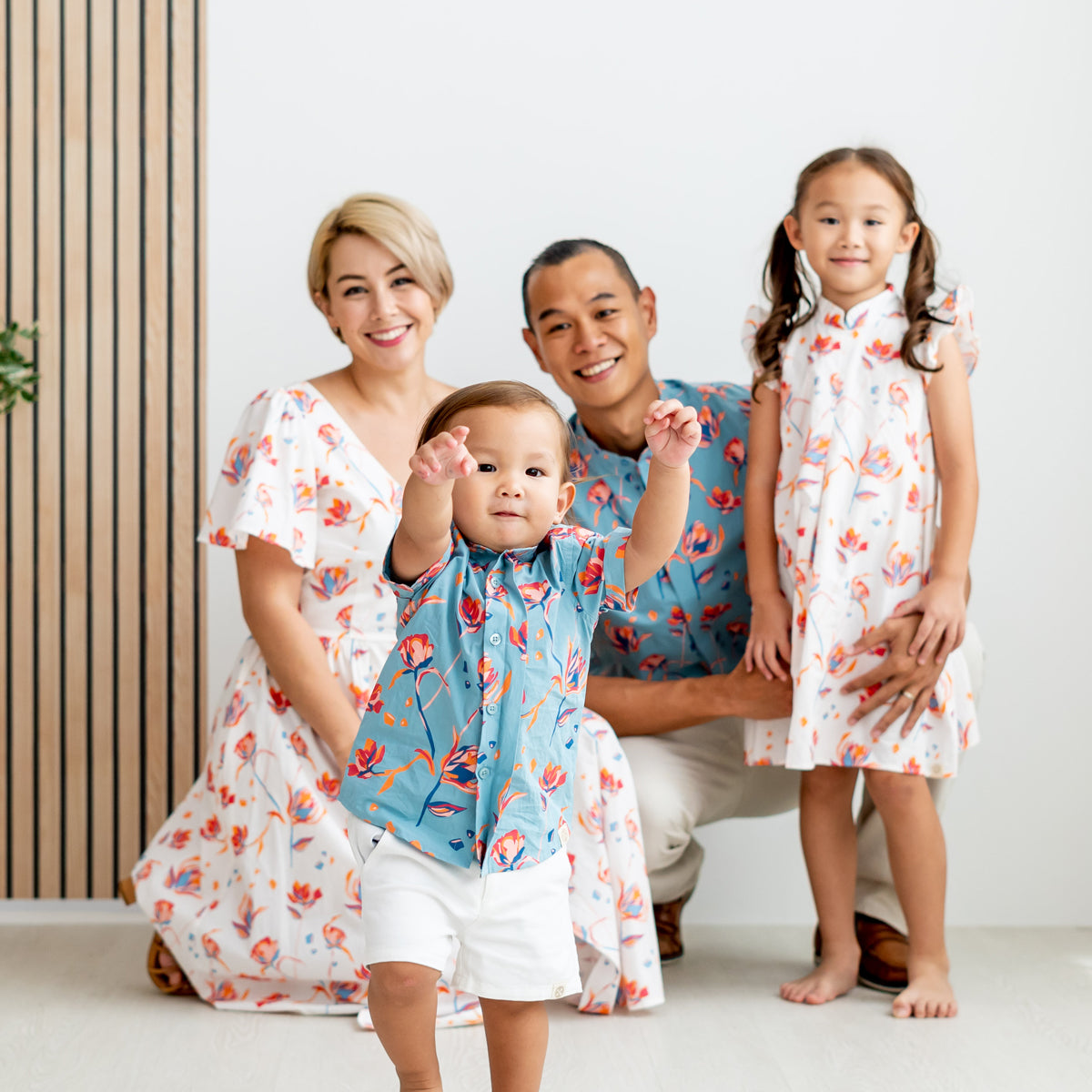 Garden Series - Boys Blue Shirt in Floral Print (Personalisable) by Le Petit Society — image 4