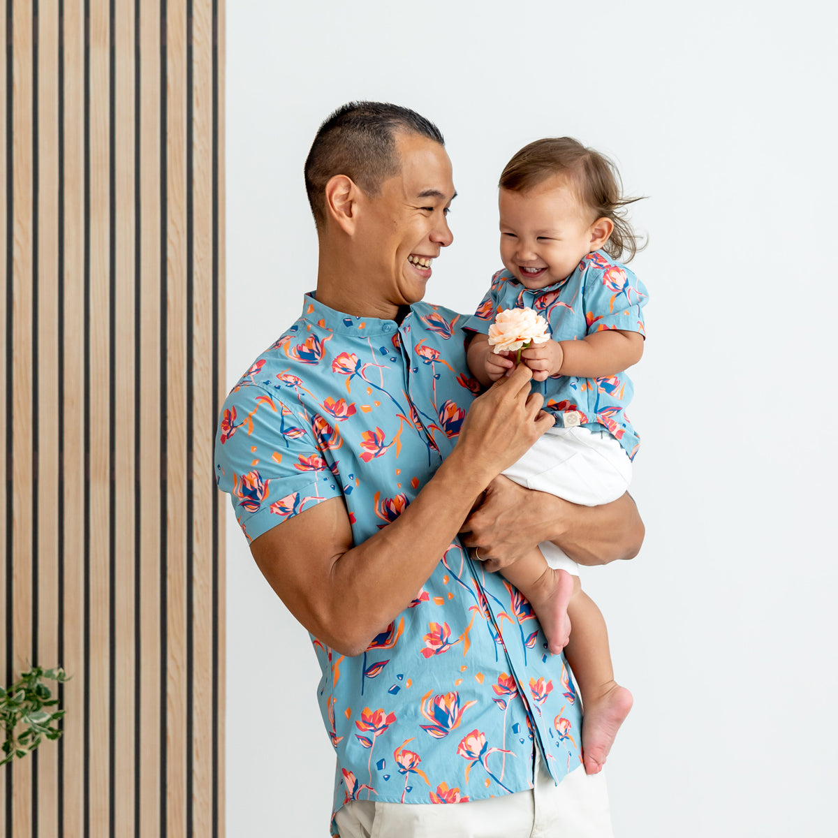 Garden Series - Boys Blue Shirt in Floral Print (Personalisable) by Le Petit Society — image 5