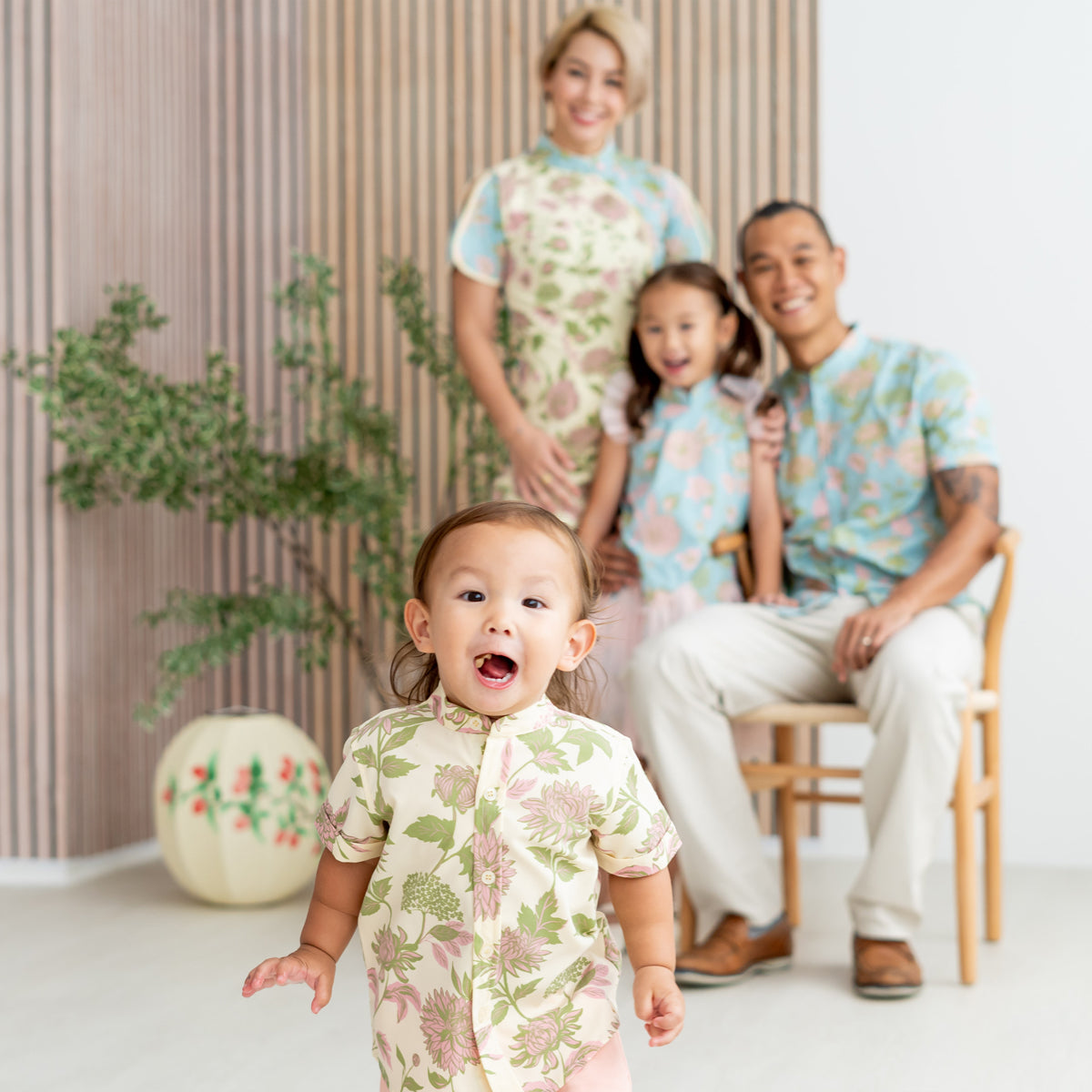 Garden Series - Boys Shirt in Yellow Chrysanthemum Print (Personalisable) by Le Petit Society — image 7