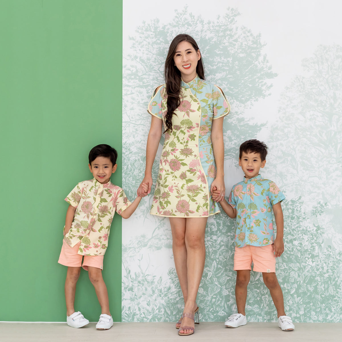 Garden Series - Boys Shirt in Yellow Chrysanthemum Print (Personalisable) by Le Petit Society — image 4