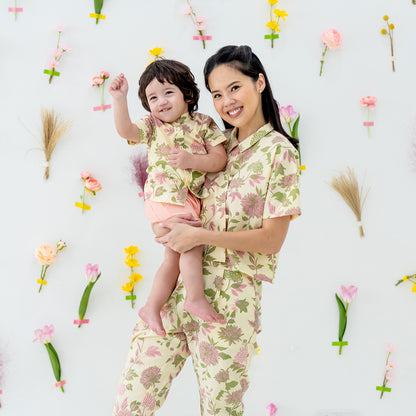 Garden Series - Boys Shirt in Yellow Chrysanthemum Print (Personalisable) by Le Petit Society — image 2