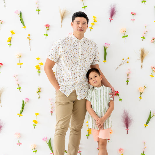 Garden Series - Men's Shirt in Garden Print (Personalisable) by Le Petit Society