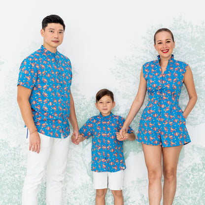 Lion Dance Series - Men’s Shirt in Blue (Personalisable) by Le Petit Society — image 4
