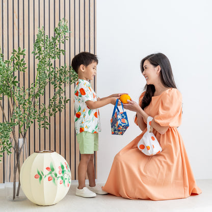 Mandarin Orange Series - Ladies Midi Dress in Orange by Le Petit Society — image 2