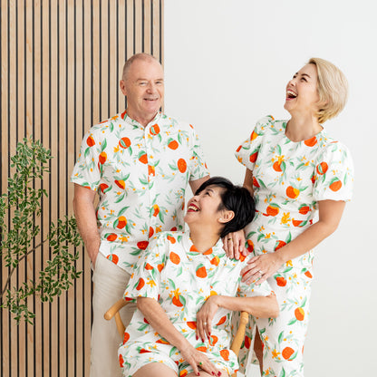 Mandarin Orange Series - Ladies Dress in White Floral Orange Print by Le Petit Society — image 10