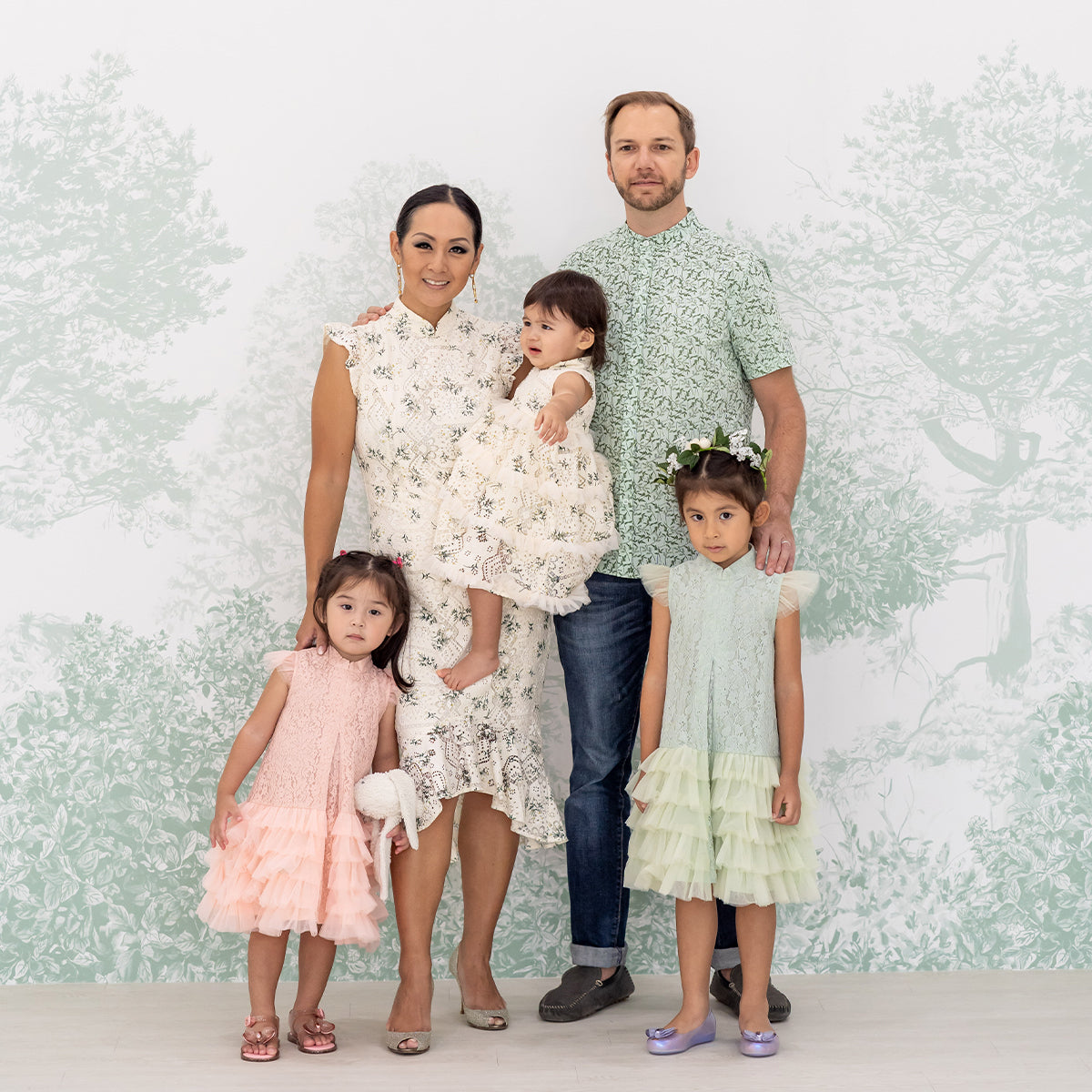 Spring Series - Girls Tiered Tulle Lace Dress in Sage by Le Petit Society — image 12