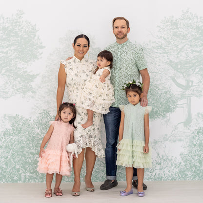 Spring Series - Girls Tiered Tulle Lace Dress in Sage by Le Petit Society — image 12