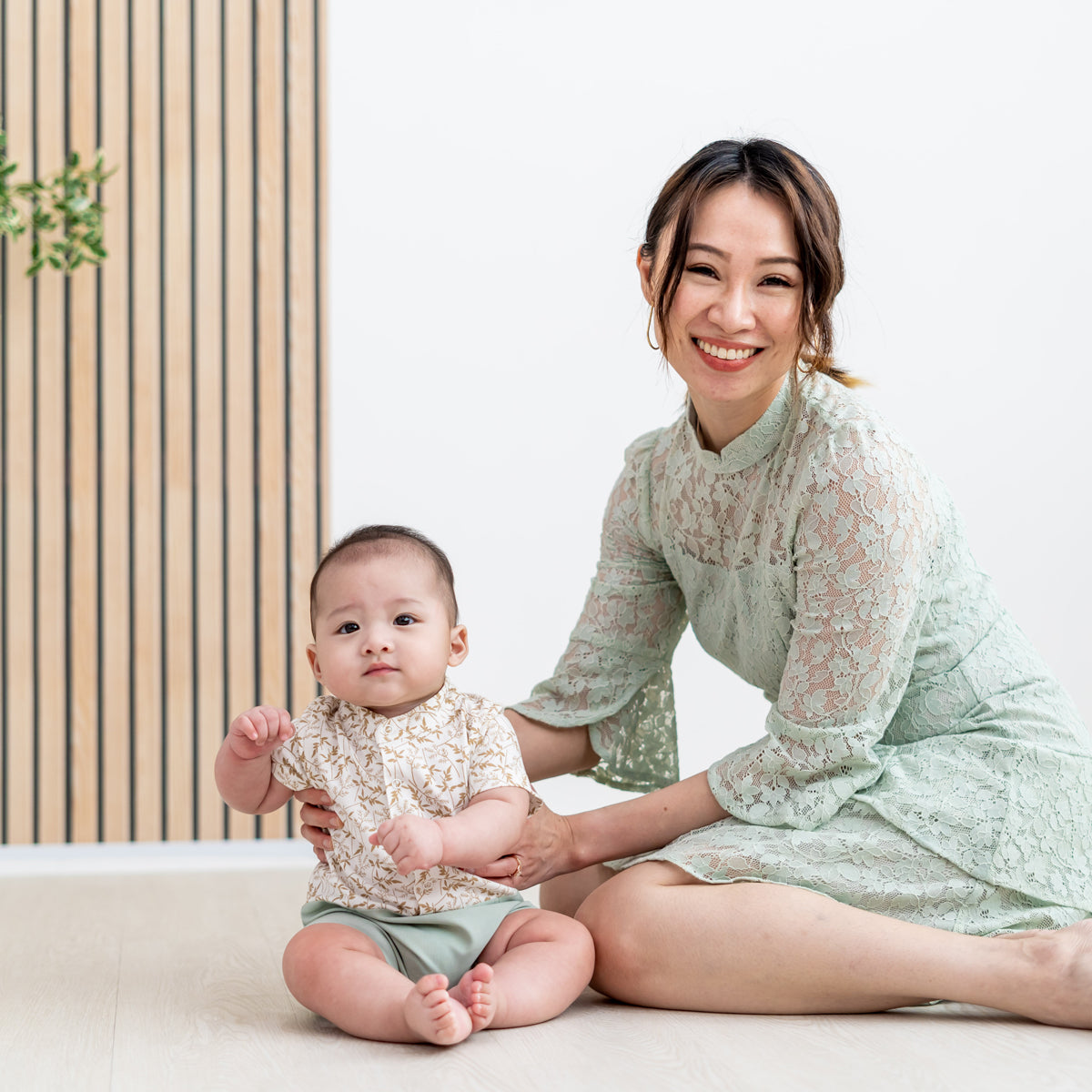 Spring Series - Ladies Bell Sleeve Lace Dress in Sage by Le Petit Society — image 9