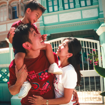 A Singapore Series - Dim Sum Society Adult Tee in Maroon by Le Petit Society — image 3