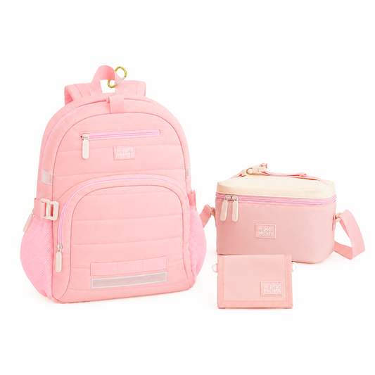Essential School Bundle in Marshmallow Pink Puffer by Le Petit Society