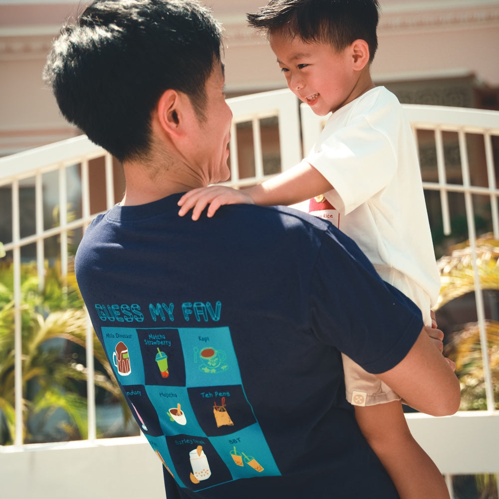 A Singapore Series - Fav Drinks Adult Tee in Navy by Le Petit Society